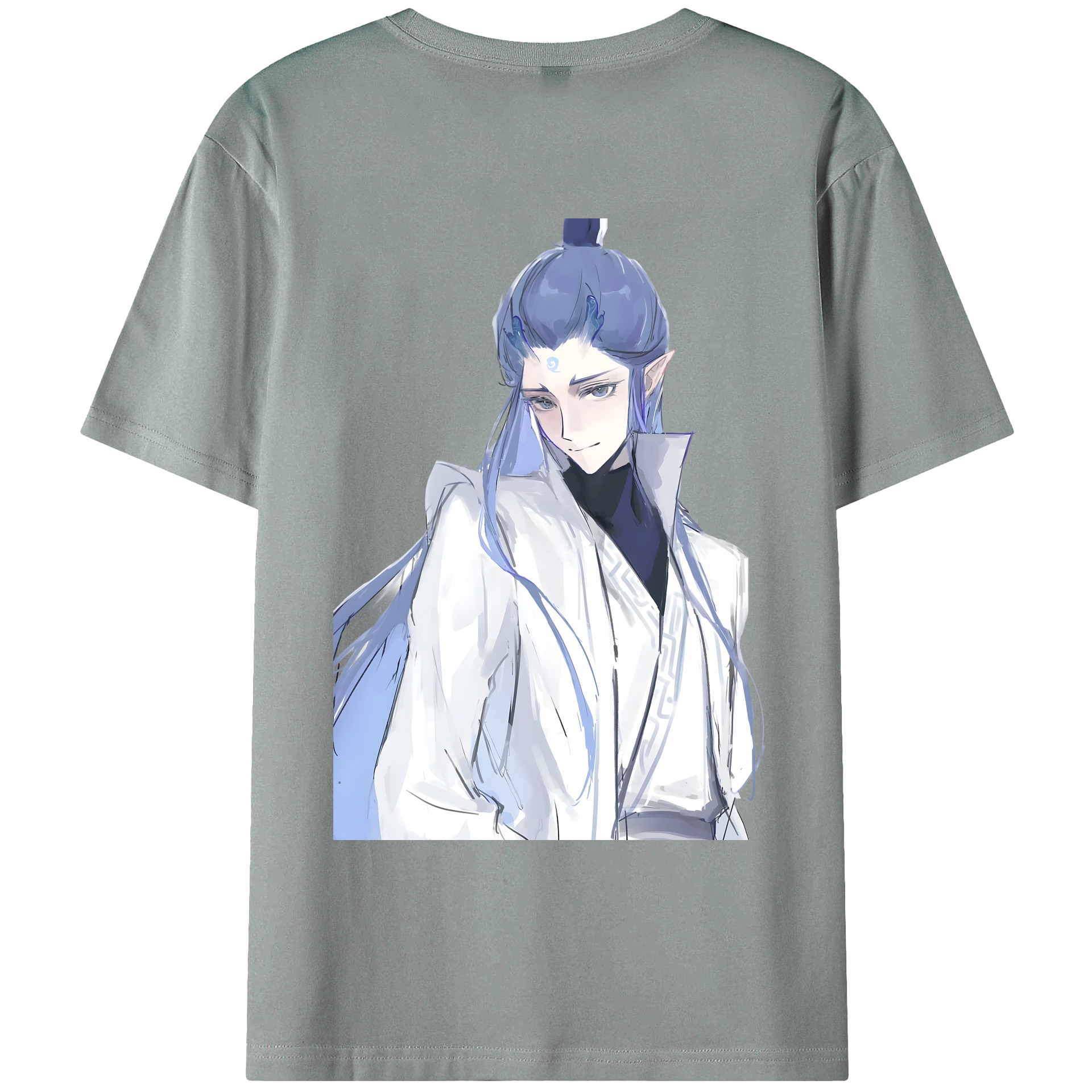 （画像用） Ne Zha 2 ナタ 魔童の大暴れ 綿100％ メンズ半袖Tシャツ（バックプリント） 通気性